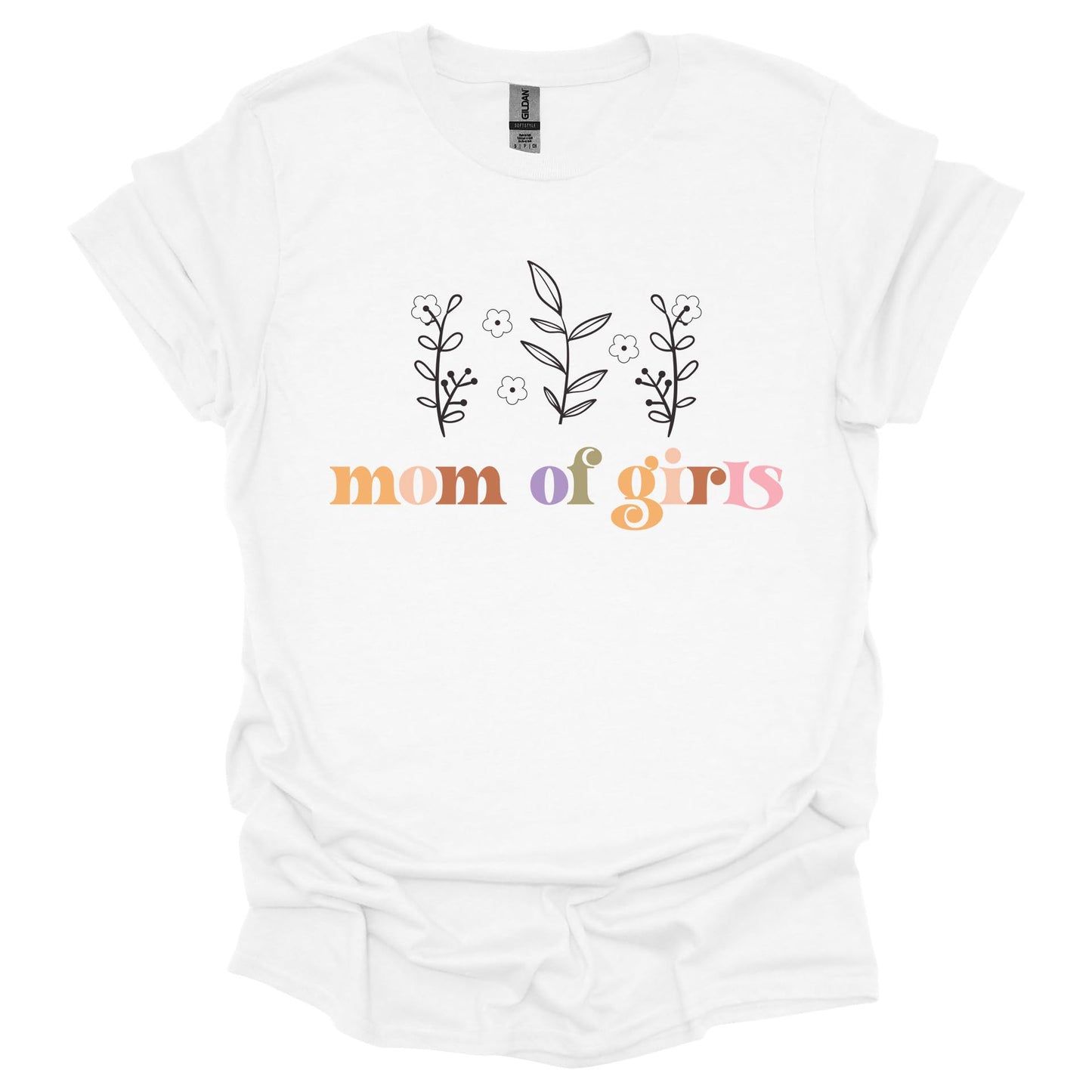 Mom of Girls Shirt – Floral Graphic T-Shirt for Women for Moms with Daughters
