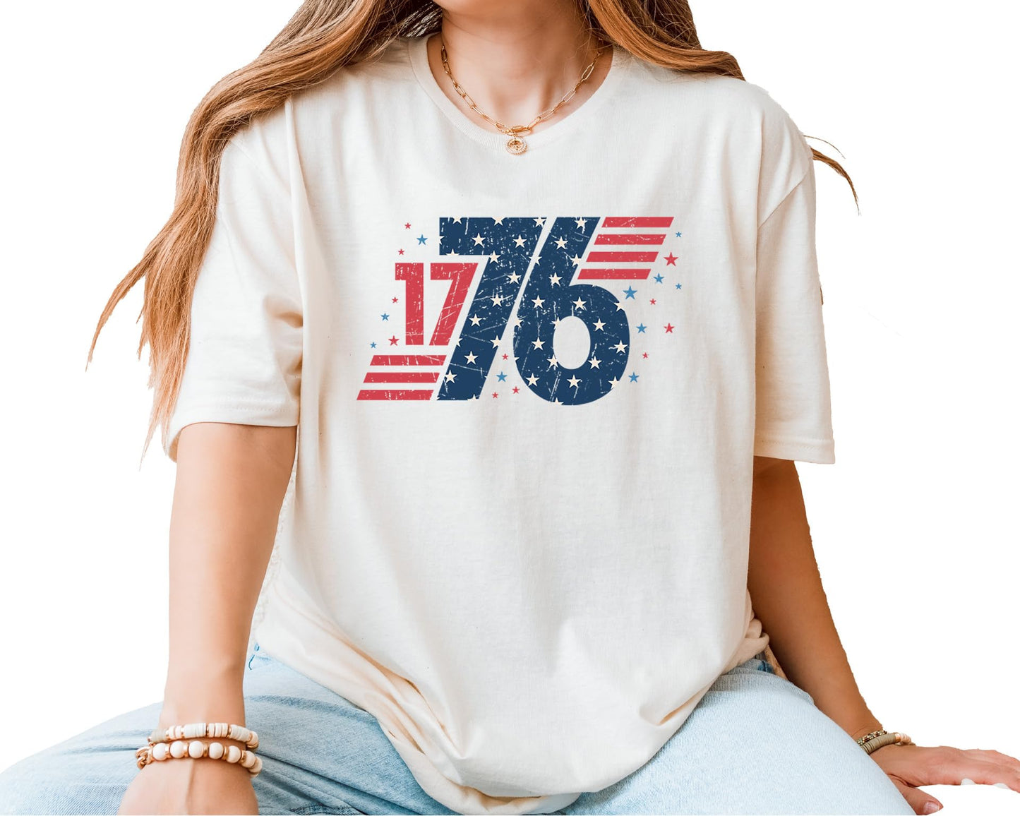 1776 Graphic T-Shirt – Unisex Vintage USA Independence Day Shirt – Patriotic American Flag Fourth of July Tee