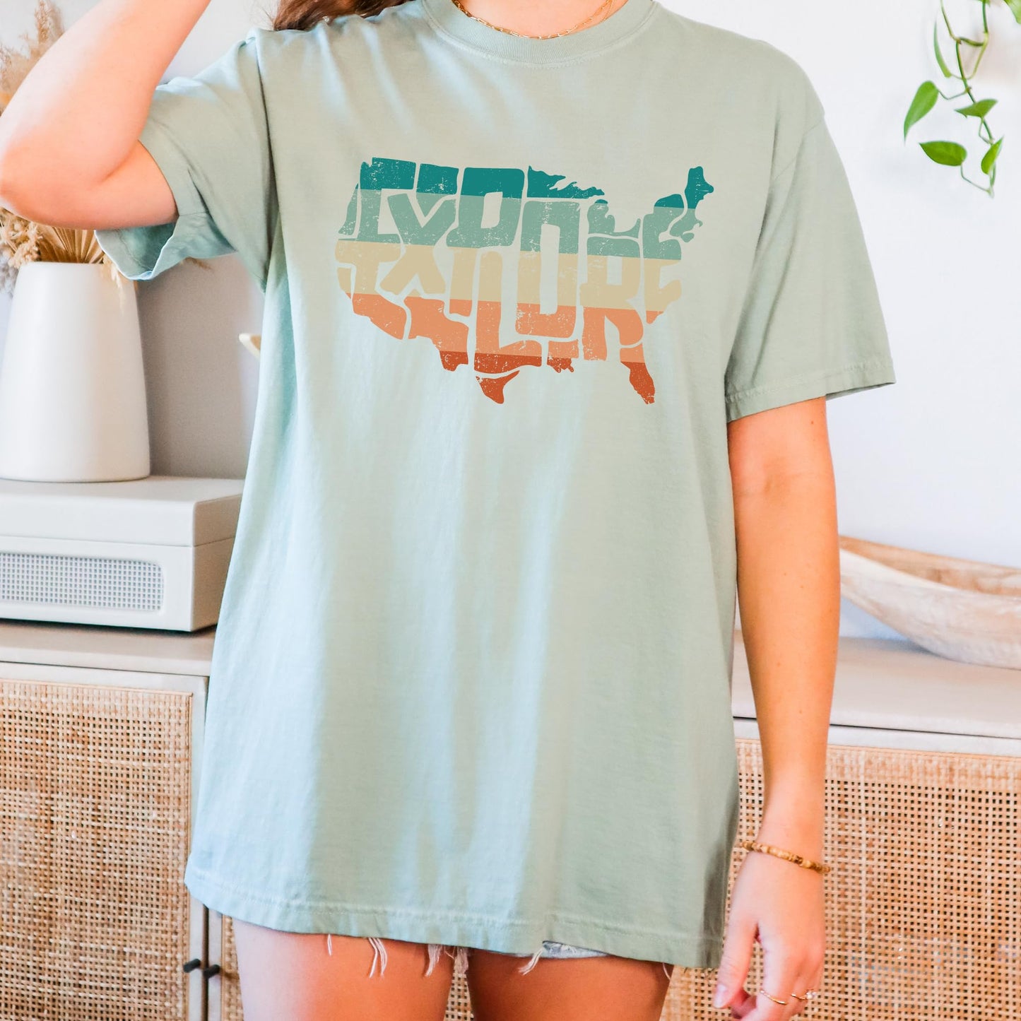 Explore Theme USA Tee, USA Adventure Tshirt, Premium Quality, 100% Cotton, Retro, Oversized Tshirt, Men and Women Unisex Tee