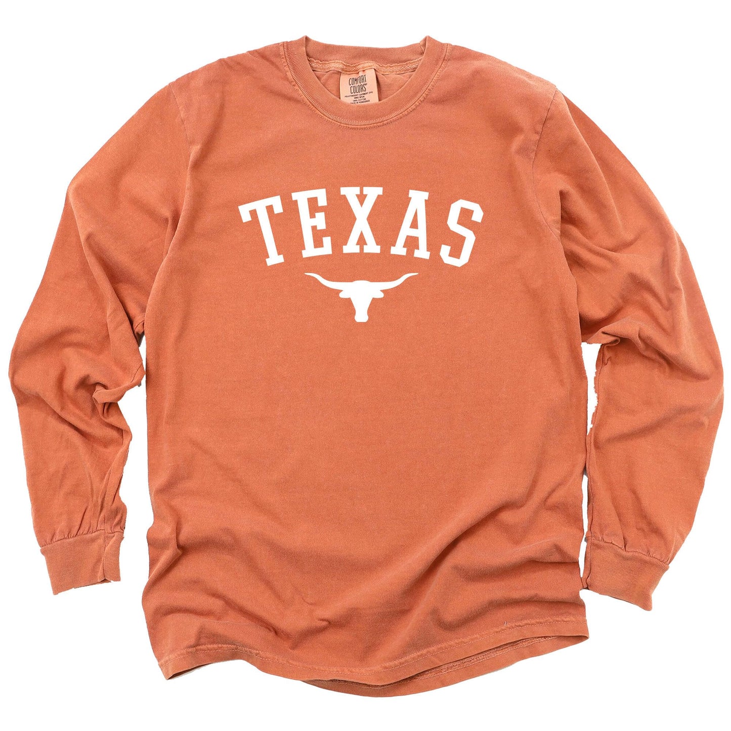 Texas T-Shirt for Men, Women, Unisex - State Pride Graphic Tee - Vintage Long Sleeve Crew Neck Top - 100% Cotton