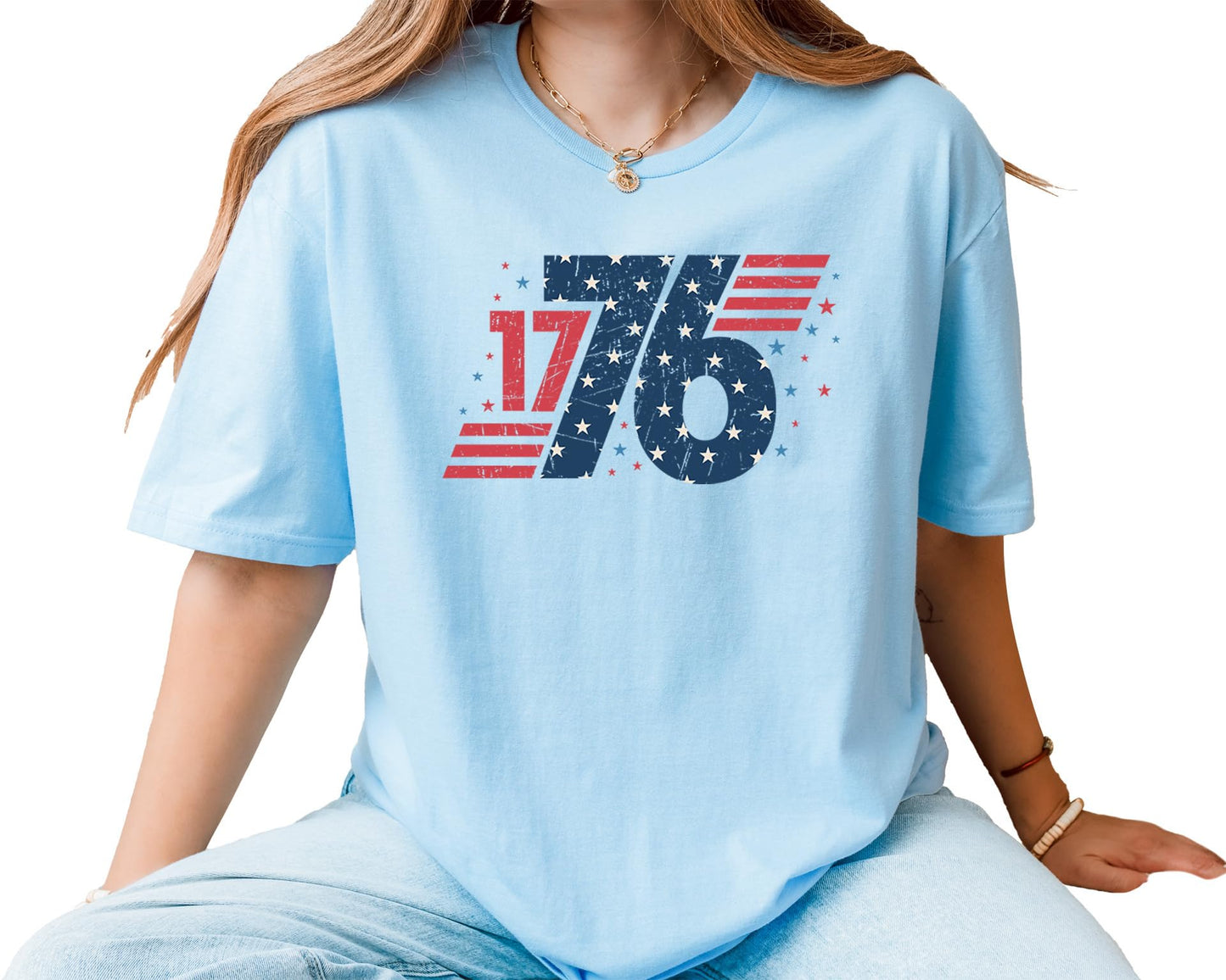 1776 Graphic T-Shirt – Unisex Vintage USA Independence Day Shirt – Patriotic American Flag Fourth of July Tee