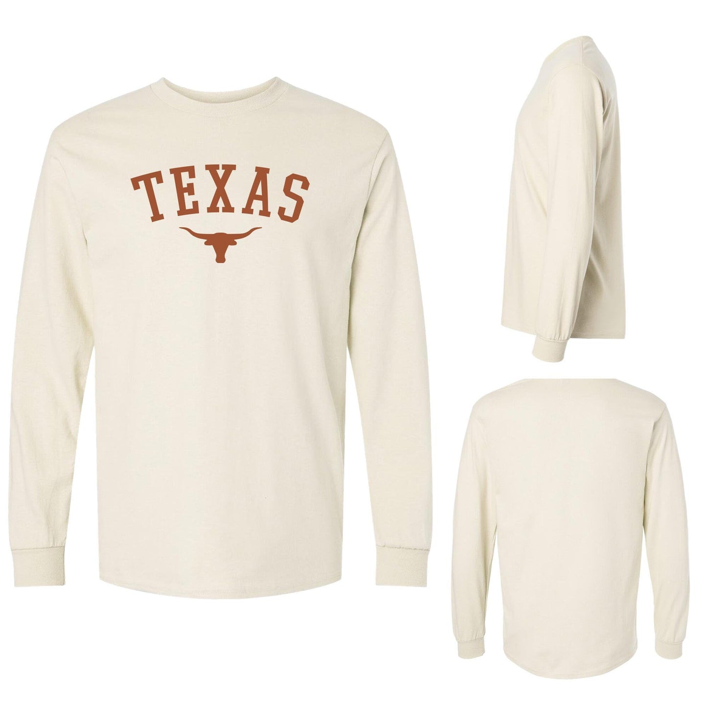 Texas Long Sleeve T-Shirt for Men, Women, Unisex, 100% Cotton, Texas State Pride Graphic Tee, Standard Fit Long Sleeve Top
