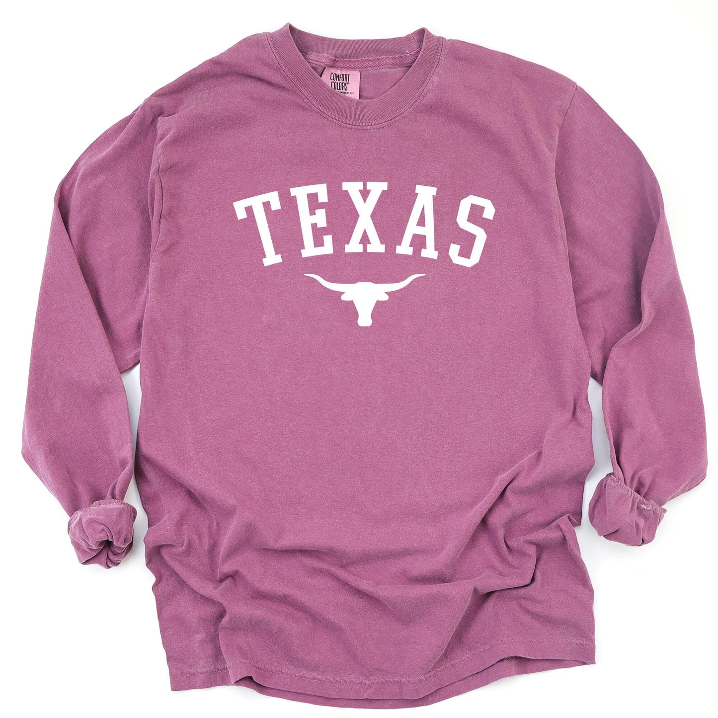 Texas T-Shirt for Men, Women, Unisex - State Pride Graphic Tee - Vintage Long Sleeve Crew Neck Top - 100% Cotton