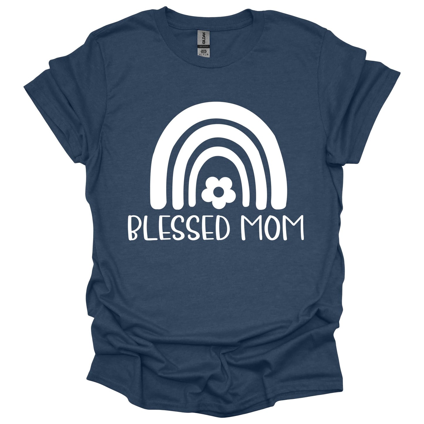 Blessed Mom Shirt – Rainbow Graphic T-Shirt for Women – Cute for Moms