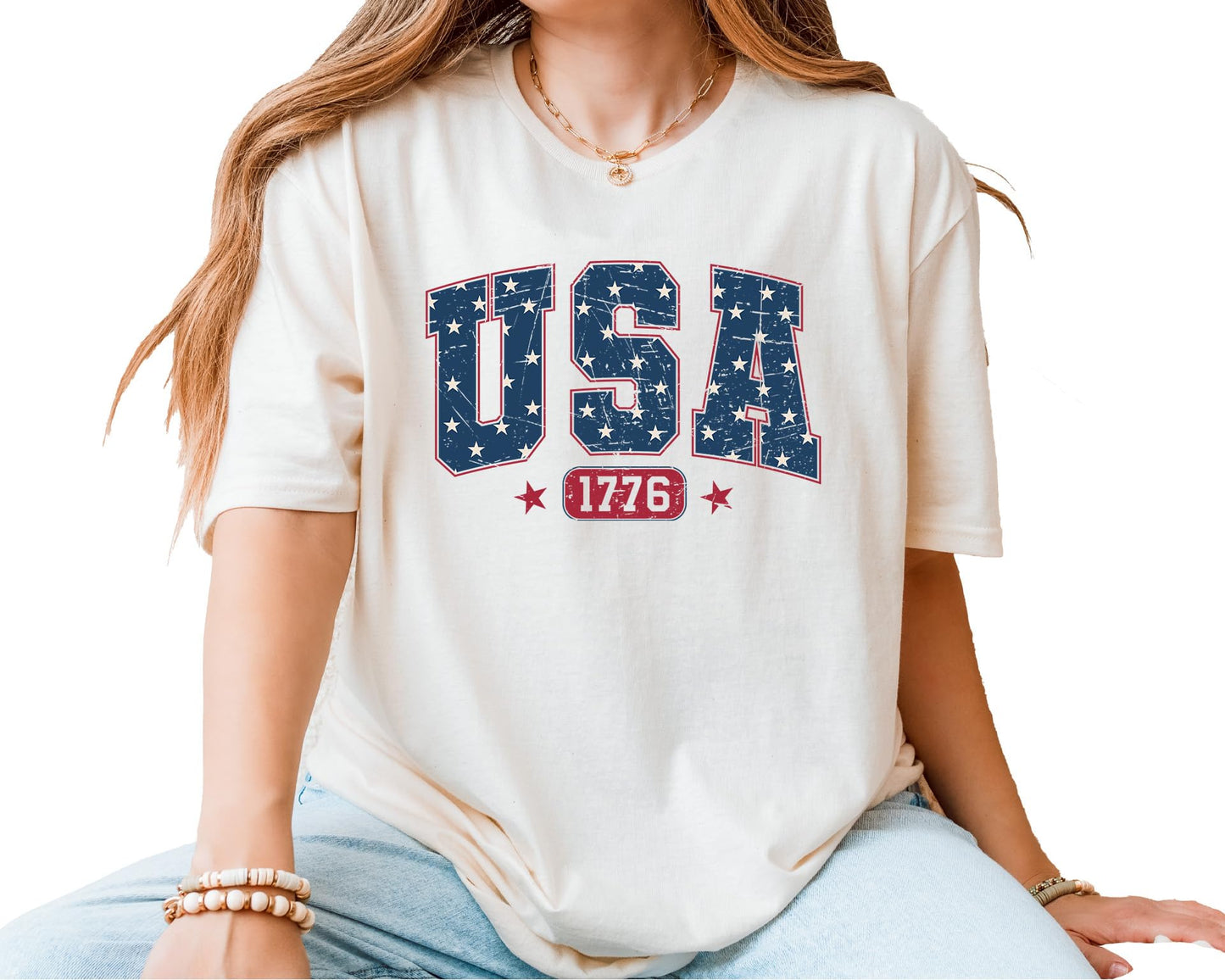 USA 1776 Graphic T-Shirt – Unisex Patriotic Independence Day Shirt – Vintage American Flag Fourth of July Tee