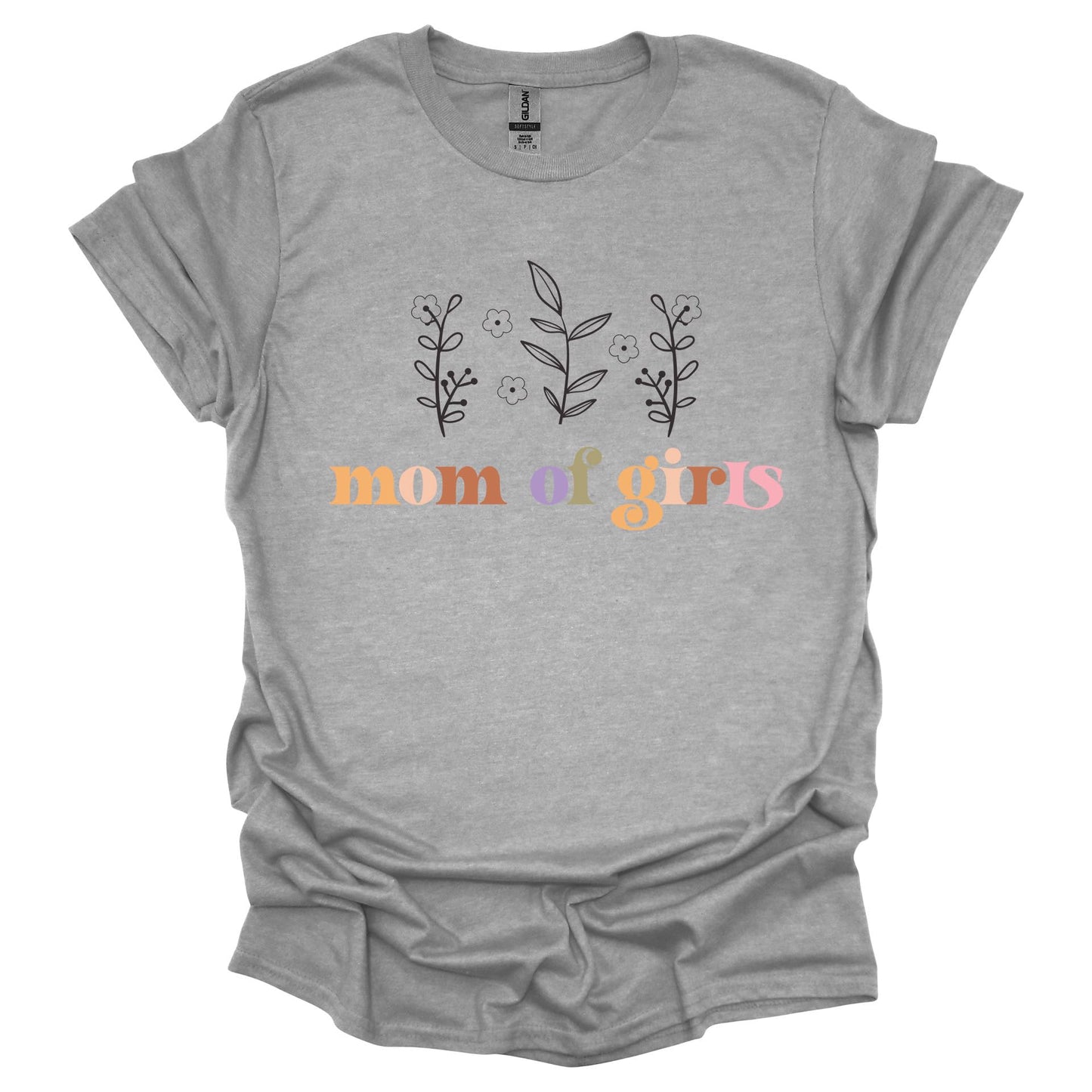 Mom of Girls Shirt – Floral Graphic T-Shirt for Women for Moms with Daughters