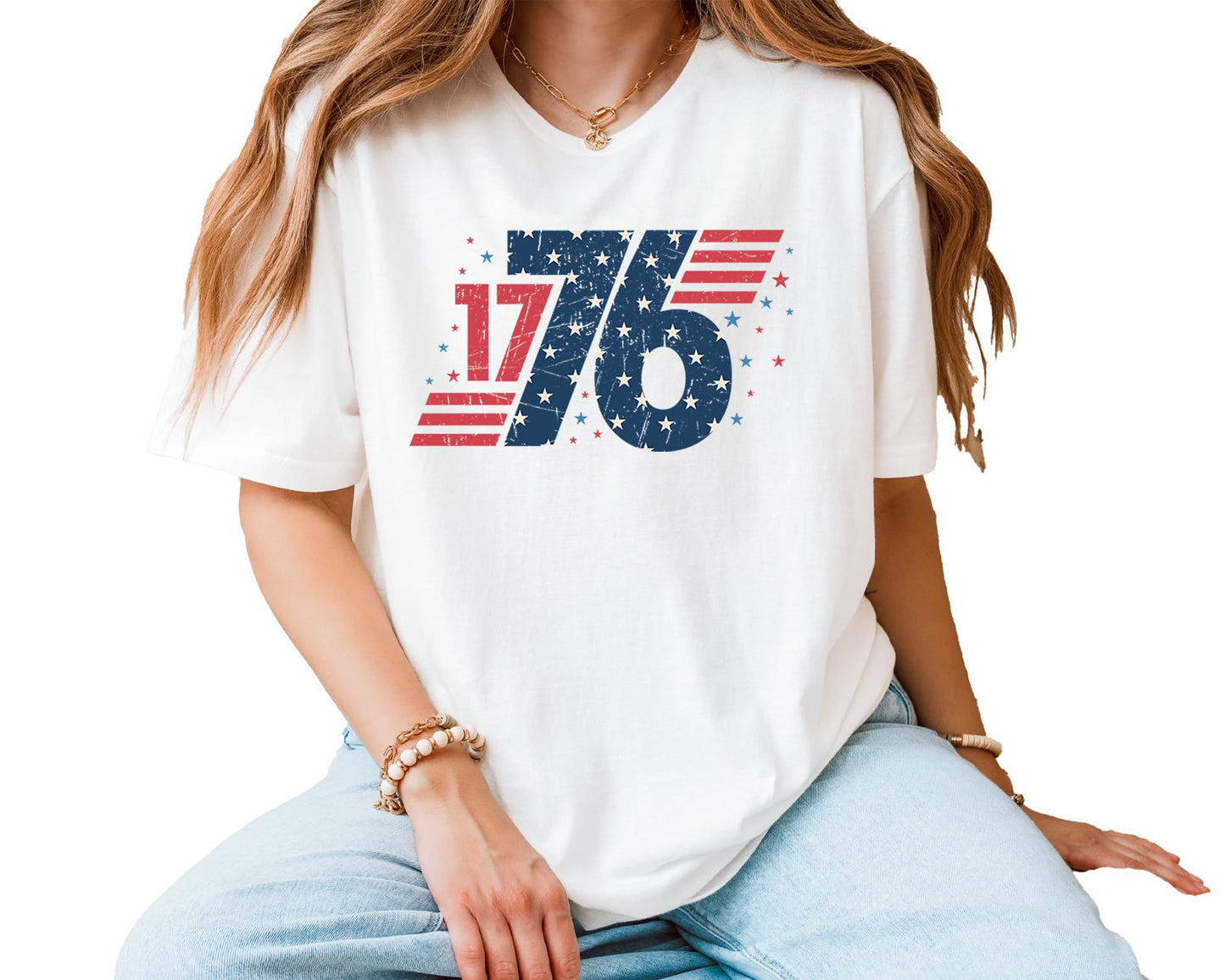 1776 Graphic T-Shirt – Unisex Vintage USA Independence Day Shirt – Patriotic American Flag Fourth of July Tee