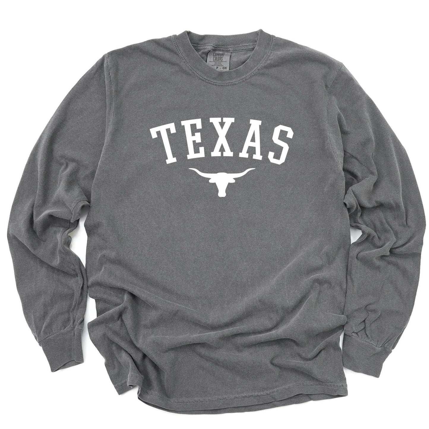Texas T-Shirt for Men, Women, Unisex - State Pride Graphic Tee - Vintage Long Sleeve Crew Neck Top - 100% Cotton