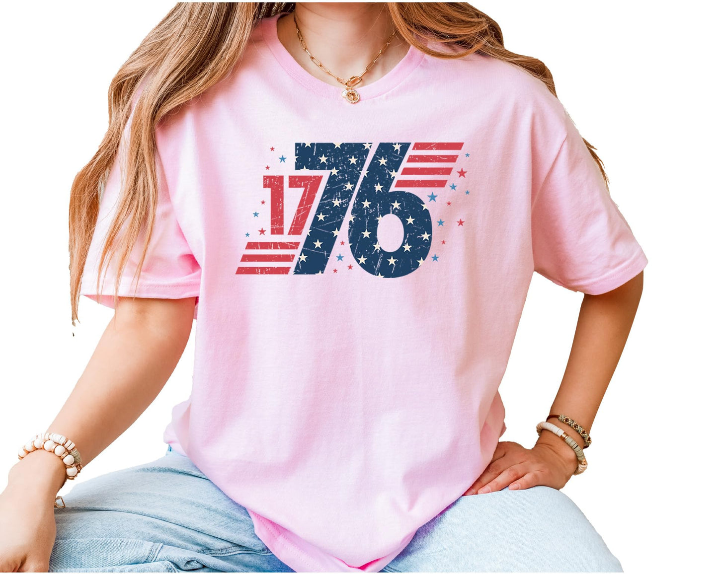 1776 Graphic T-Shirt – Unisex Vintage USA Independence Day Shirt – Patriotic American Flag Fourth of July Tee