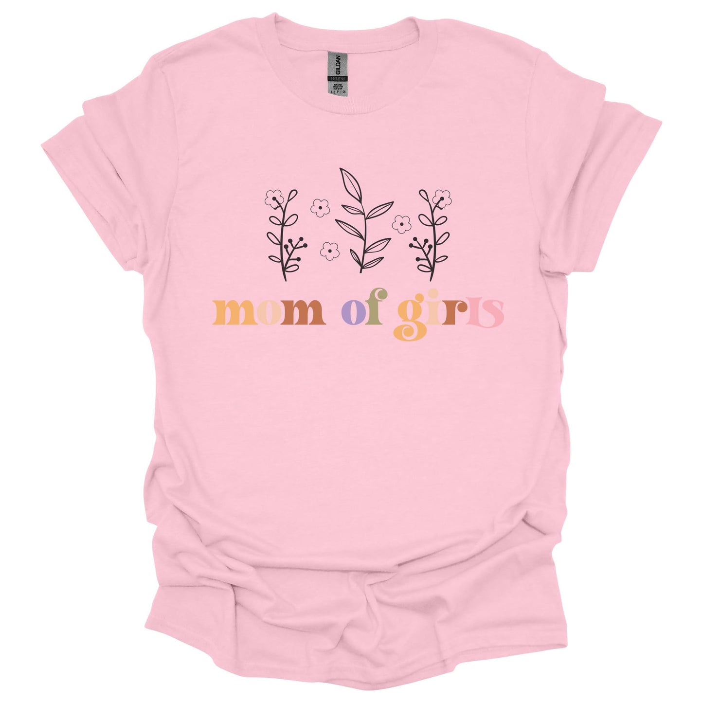 Mom of Girls Shirt – Floral Graphic T-Shirt for Women for Moms with Daughters