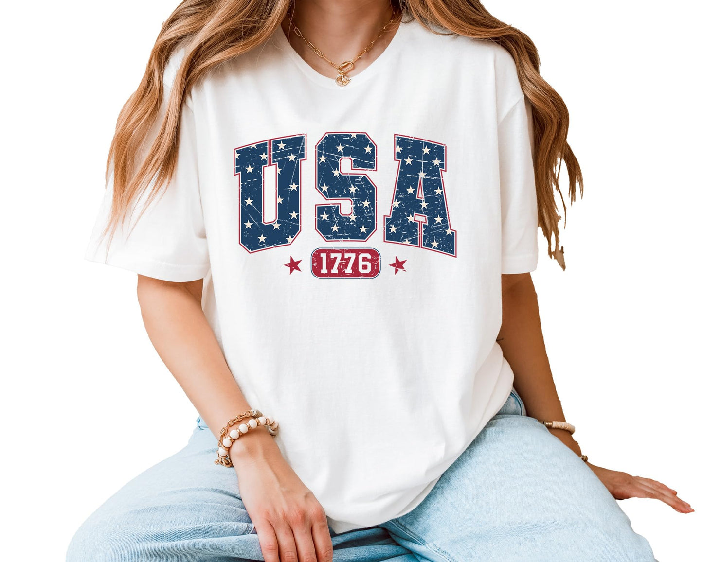 USA 1776 Graphic T-Shirt – Unisex Patriotic Independence Day Shirt – Vintage American Flag Fourth of July Tee