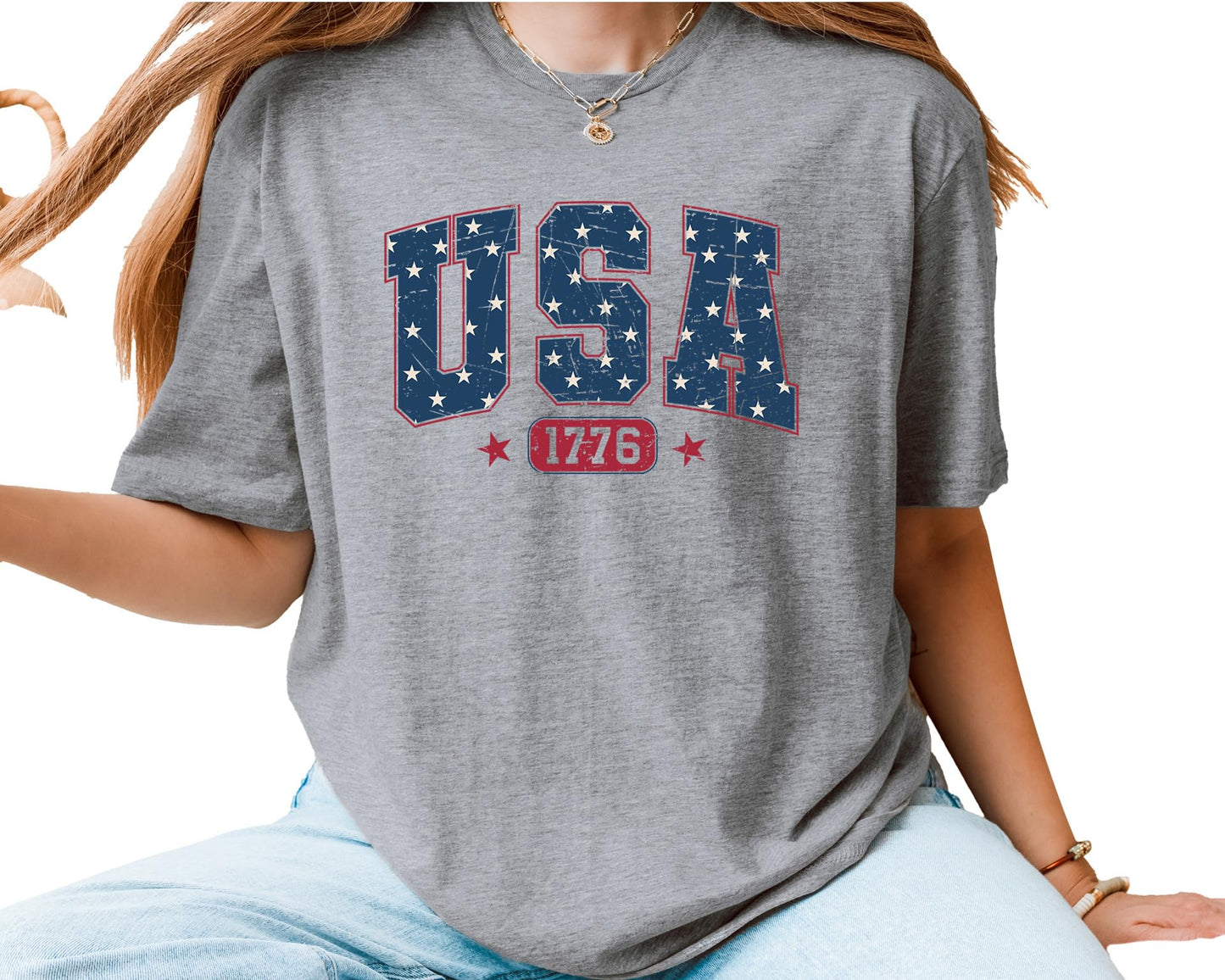 USA 1776 Graphic T-Shirt – Unisex Patriotic Independence Day Shirt – Vintage American Flag Fourth of July Tee
