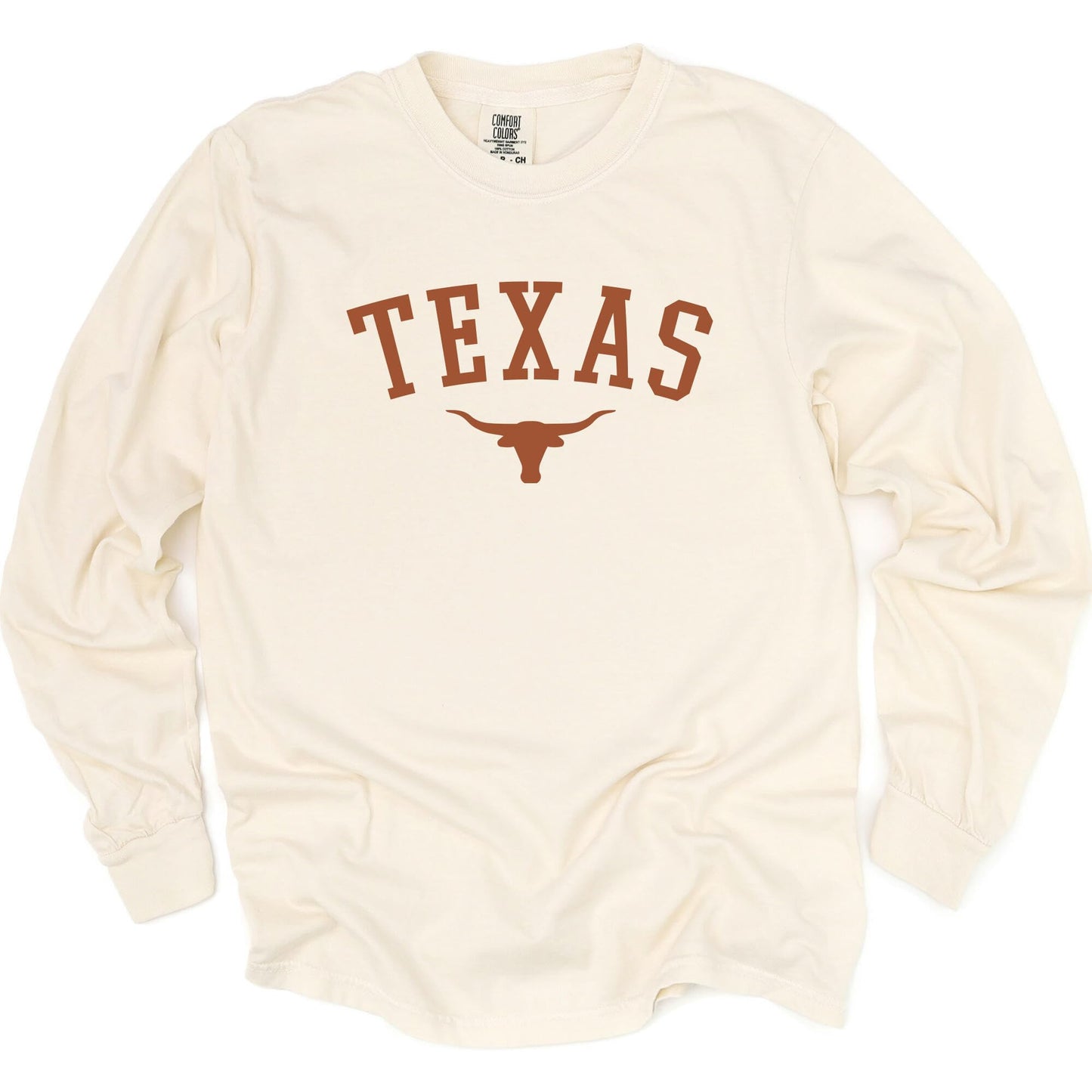 Texas T-Shirt for Men, Women, Unisex - State Pride Graphic Tee - Vintage Long Sleeve Crew Neck Top - 100% Cotton