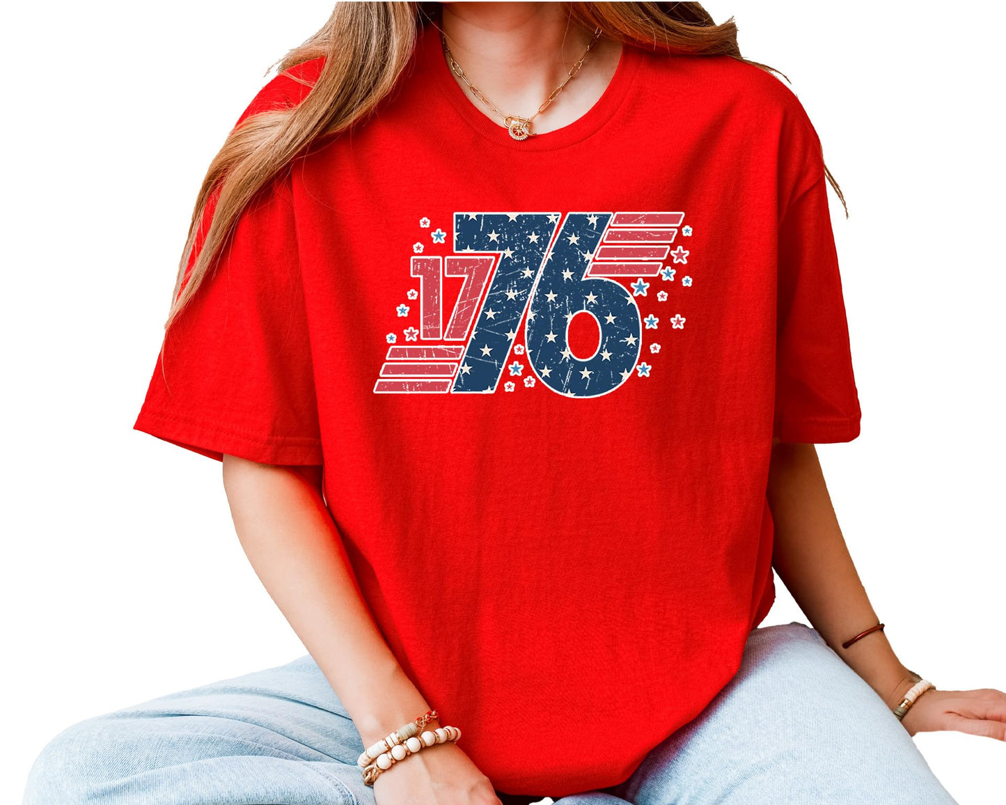 1776 Graphic T-Shirt – Unisex Vintage USA Independence Day Shirt – Patriotic American Flag Fourth of July Tee