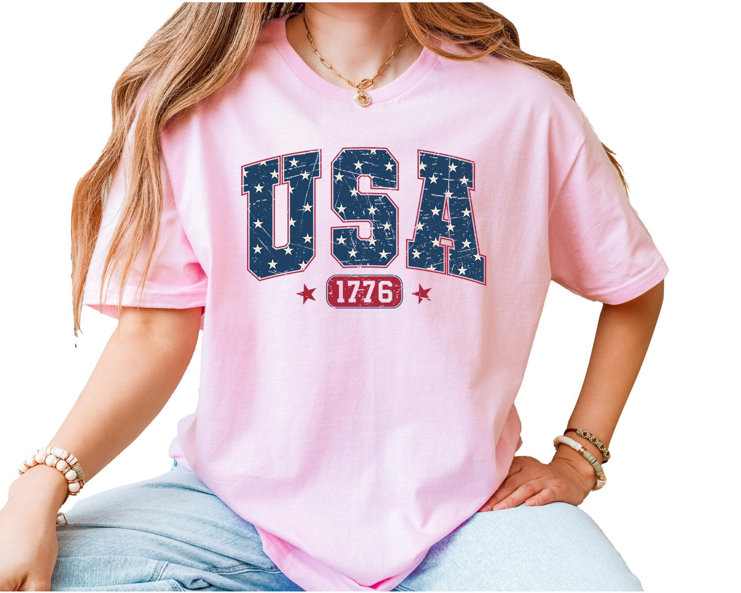 USA 1776 Graphic T-Shirt – Unisex Patriotic Independence Day Shirt – Vintage American Flag Fourth of July Tee