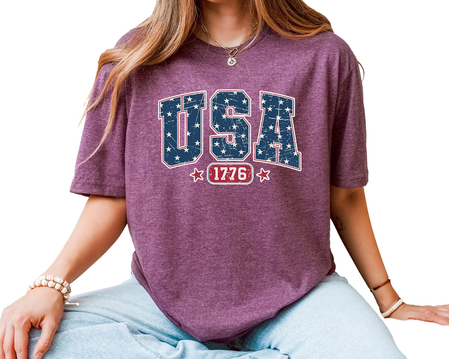 USA 1776 Graphic T-Shirt – Unisex Patriotic Independence Day Shirt – Vintage American Flag Fourth of July Tee