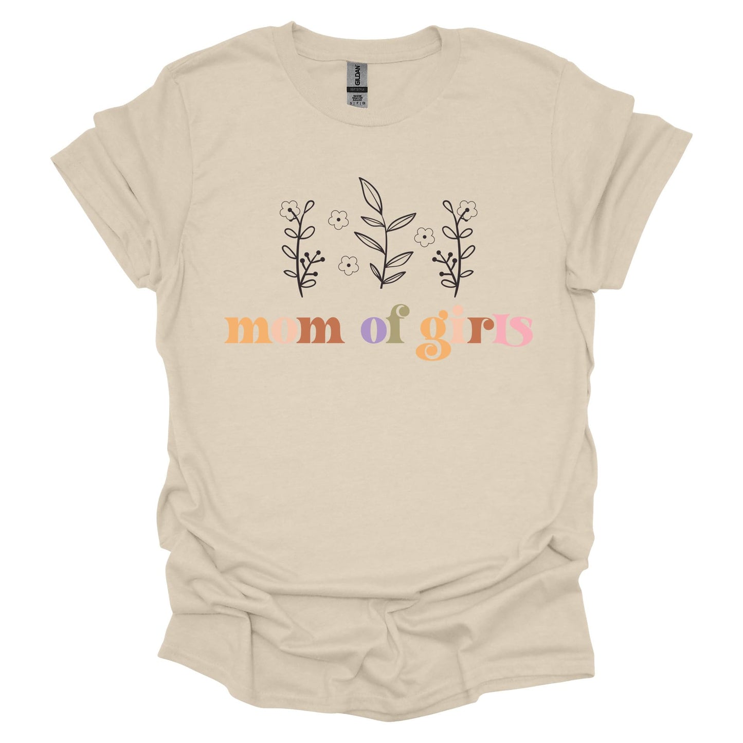Mom of Girls Shirt – Floral Graphic T-Shirt for Women for Moms with Daughters
