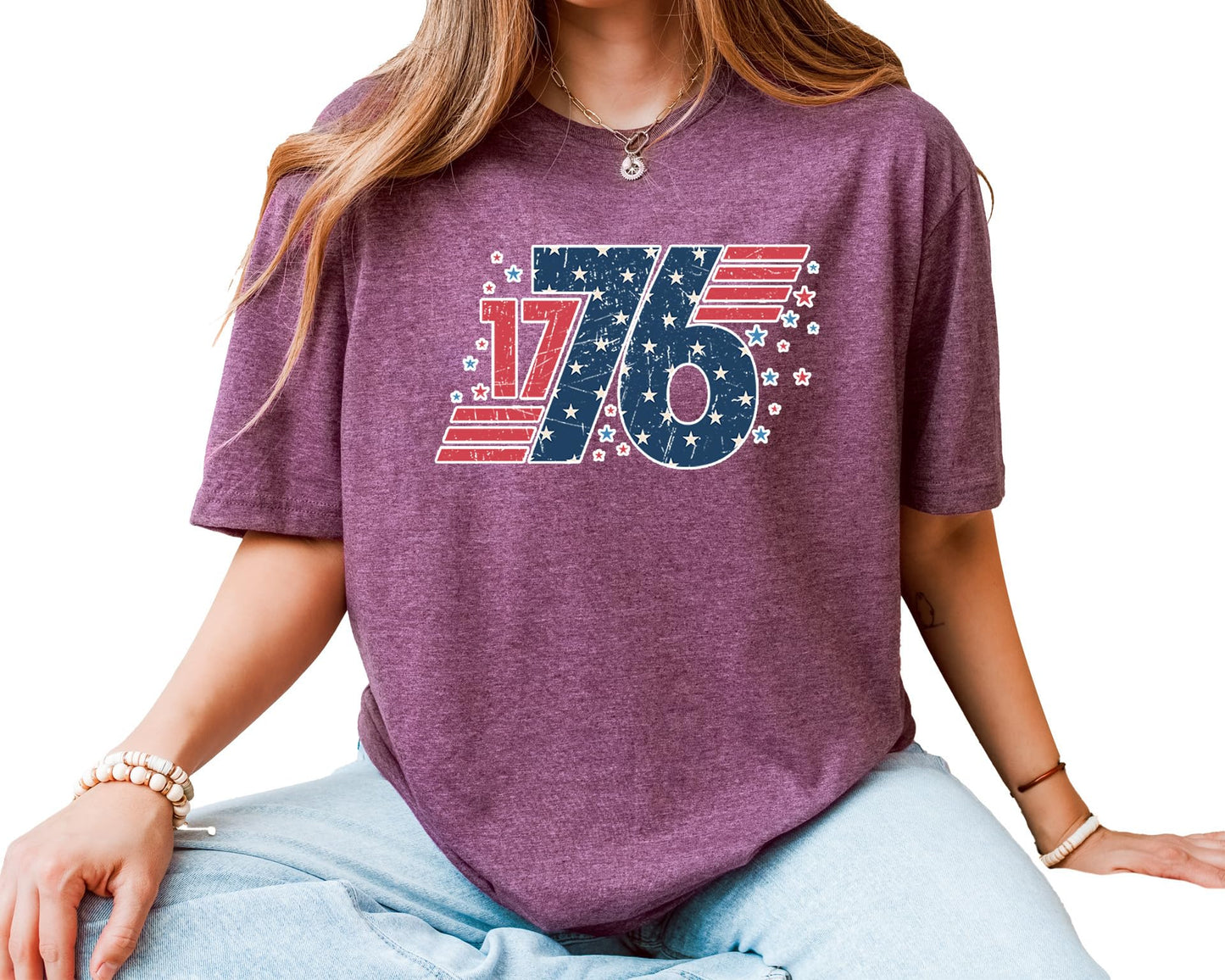 1776 Graphic T-Shirt – Unisex Vintage USA Independence Day Shirt – Patriotic American Flag Fourth of July Tee
