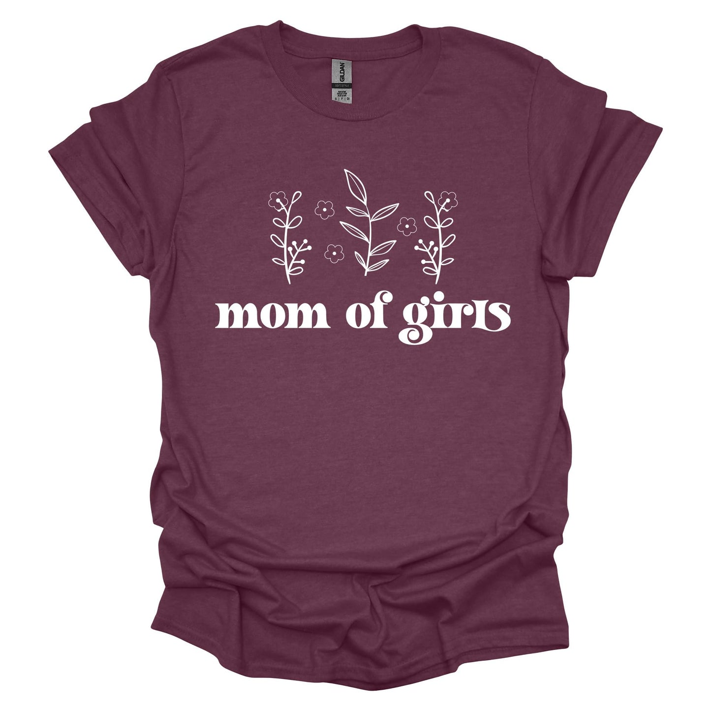 Mom of Girls Shirt – Floral Graphic T-Shirt for Women for Moms with Daughters