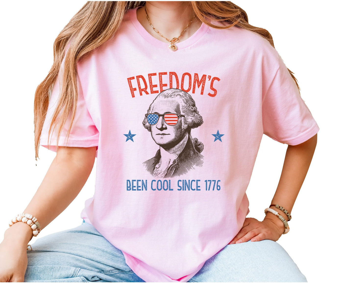 Freedom’s Been Cool Since 1776 T-Shirt – Unisex Patriotic George Washington Shirt – Fourth of July USA Graphic Tee