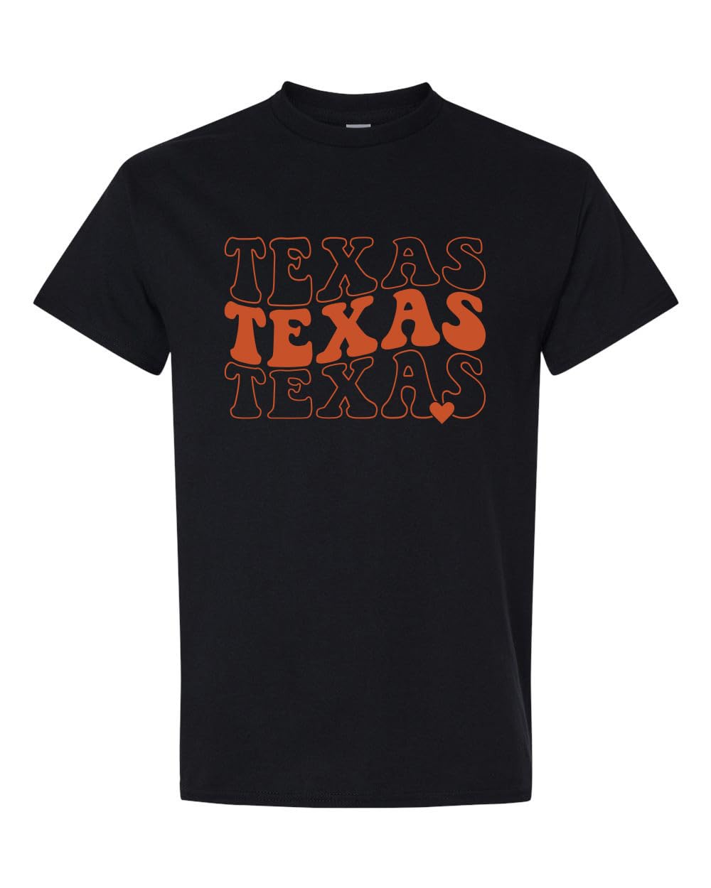 Texas Retro Typography T-Shirt – Vintage Stacked Lettering Tee – Cute Western Graphic Shirt for Men & Women