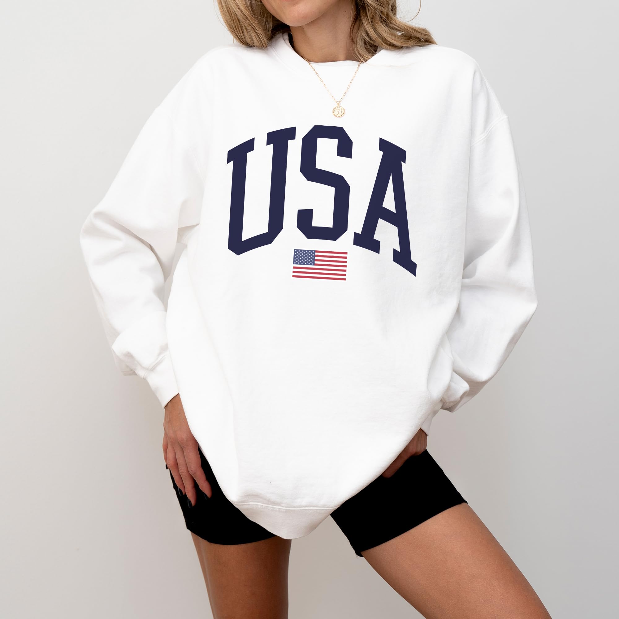 Tee Territory USA Flag Sweatshirt for 4th of July, Independence Day – Graphic Pullover for Women, Men, Unisex, 80% Cotton