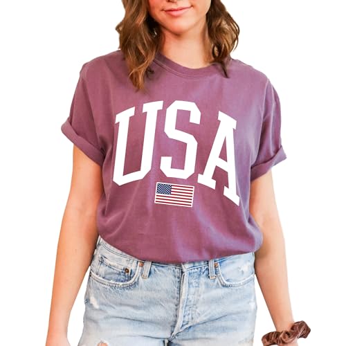 Tee Territory USA Flag T-Shirt for 4th of July, Independence Day, Graphic Tee for Women, Men, Unisex, 100% Cotton
