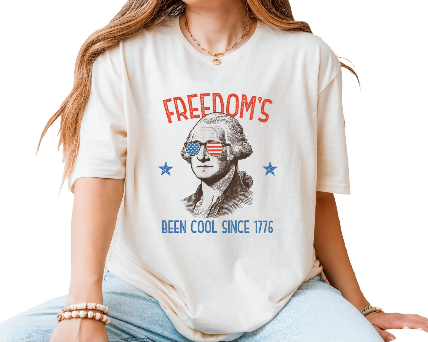 Freedom’s Been Cool Since 1776 T-Shirt – Unisex Patriotic George Washington Shirt – Fourth of July USA Graphic Tee