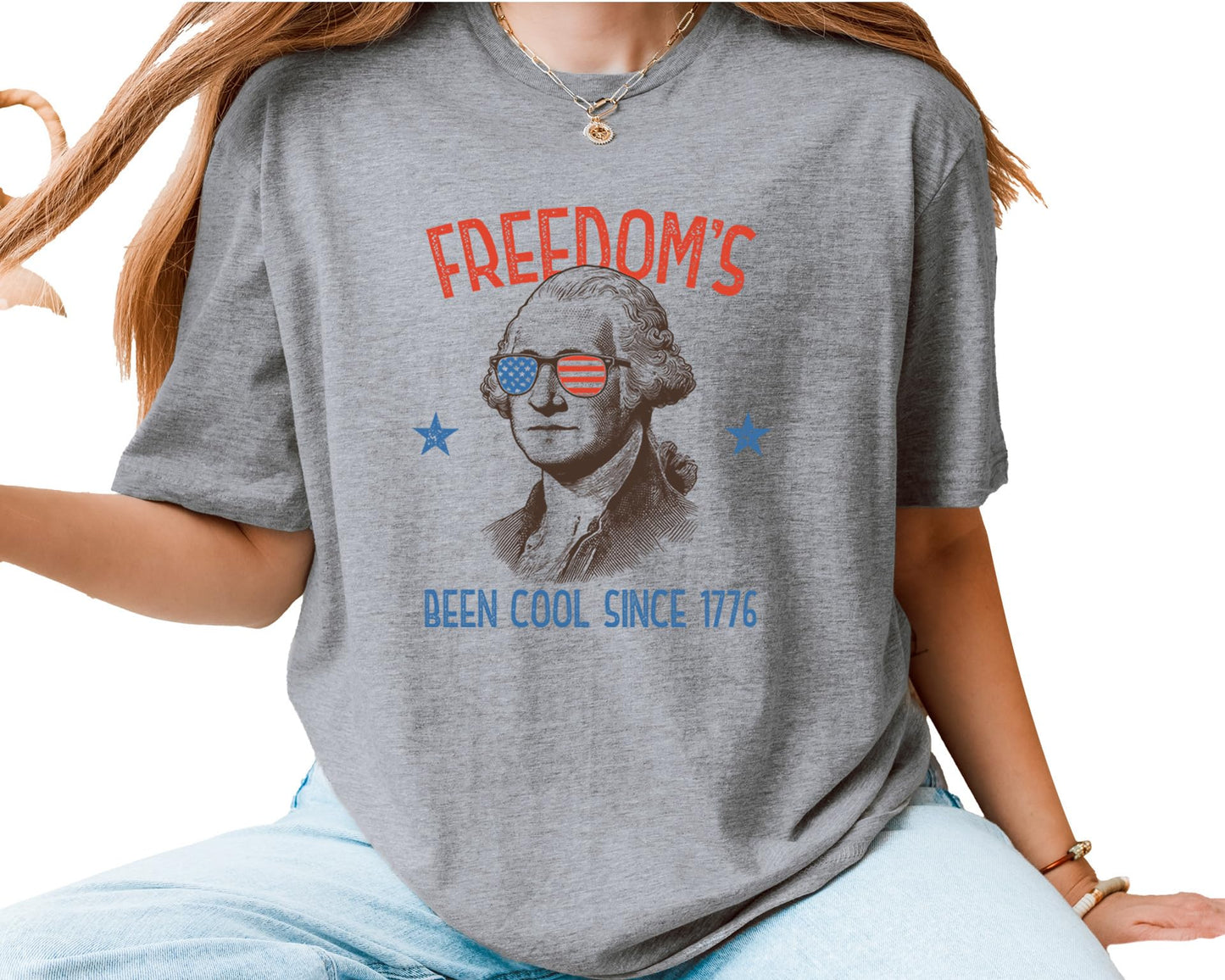 Freedom’s Been Cool Since 1776 T-Shirt – Unisex Patriotic George Washington Shirt – Fourth of July USA Graphic Tee