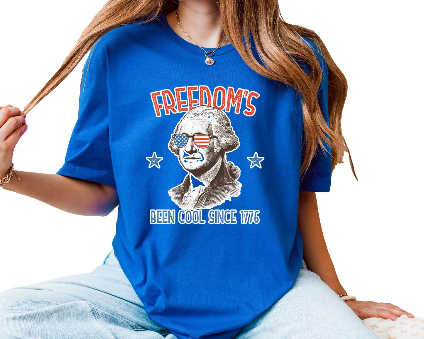 Freedom’s Been Cool Since 1776 T-Shirt – Unisex Patriotic George Washington Shirt – Fourth of July USA Graphic Tee