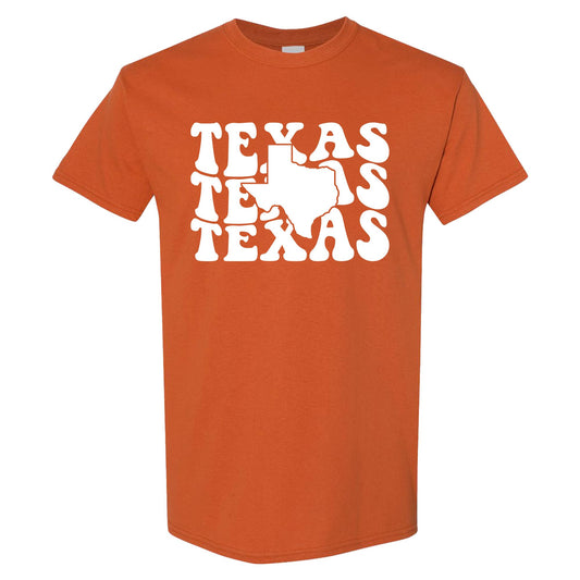 Texas Retro Graphic T-Shirt – Vintage Bold Lettering State Pride Tee – Southern Style Unisex Shirt