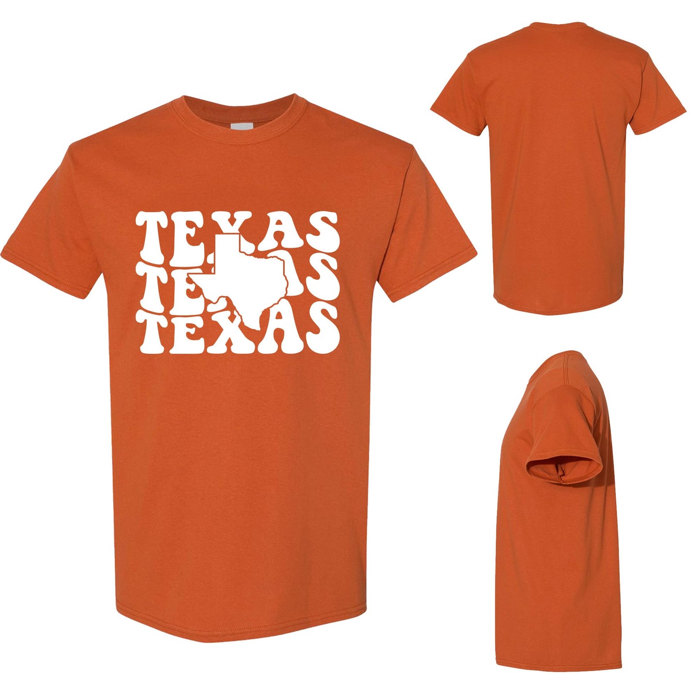 Texas Retro Graphic T-Shirt – Vintage Bold Lettering State Pride Tee – Southern Style Unisex Shirt