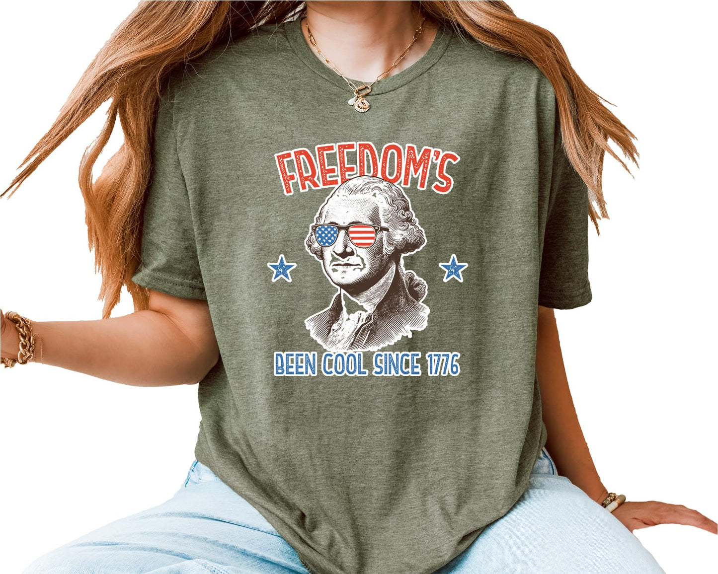 Freedom’s Been Cool Since 1776 T-Shirt – Unisex Patriotic George Washington Shirt – Fourth of July USA Graphic Tee