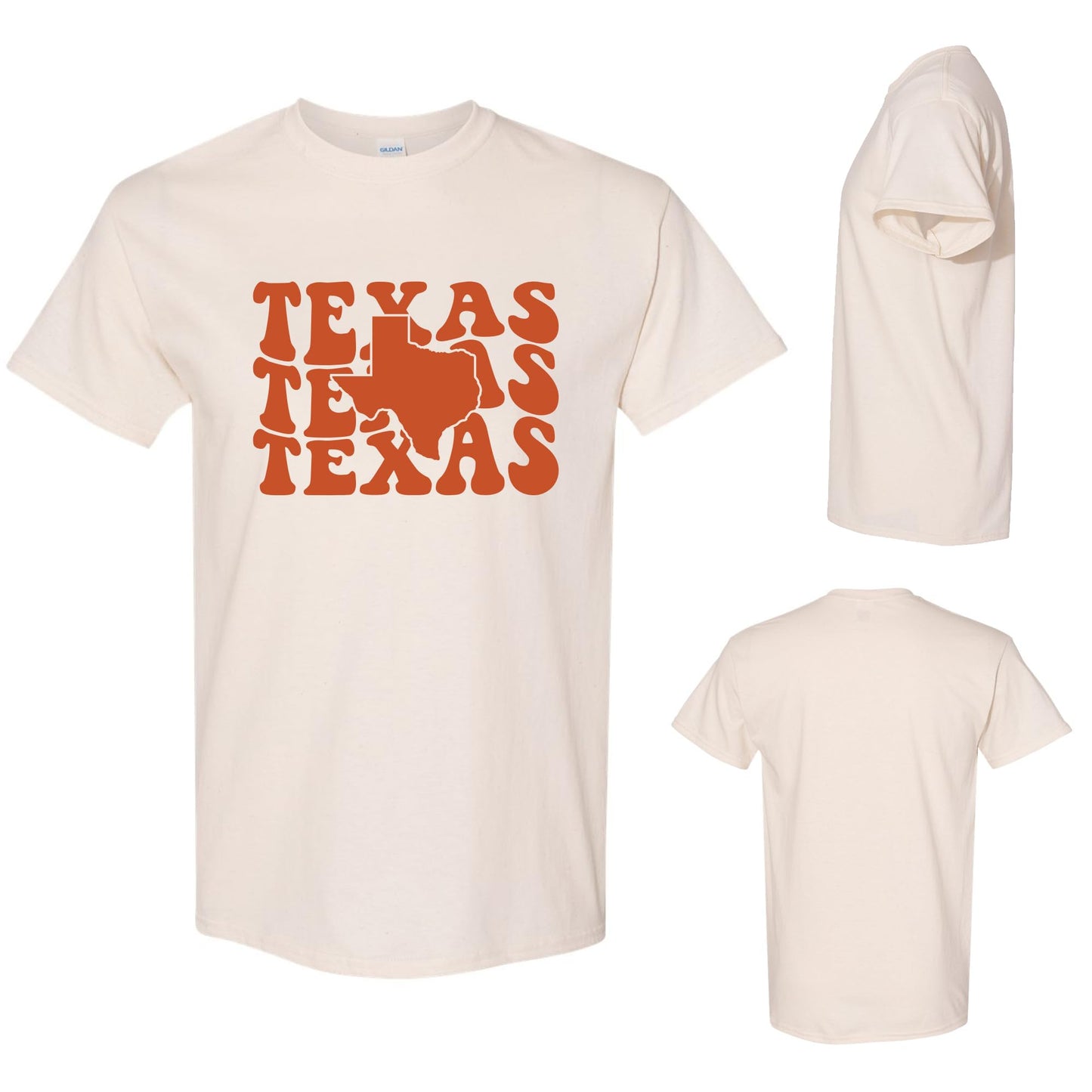 Texas Retro Graphic T-Shirt – Vintage Bold Lettering State Pride Tee – Southern Style Unisex Shirt